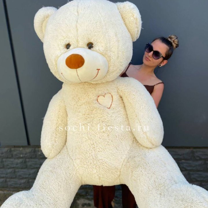 Белый плюшевый мишка большой в Владикавказе