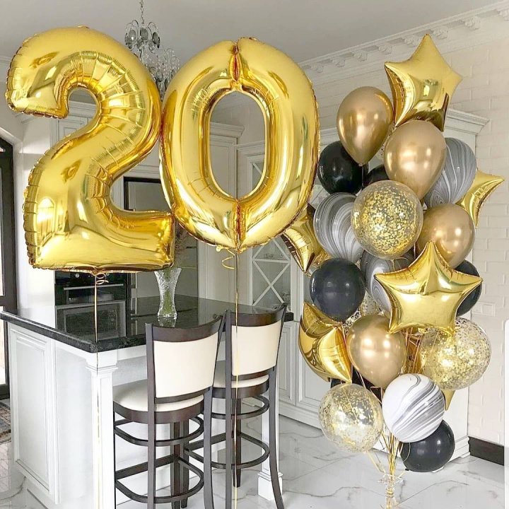 Фольгированный шар Золотая Цифра в Владикавказе