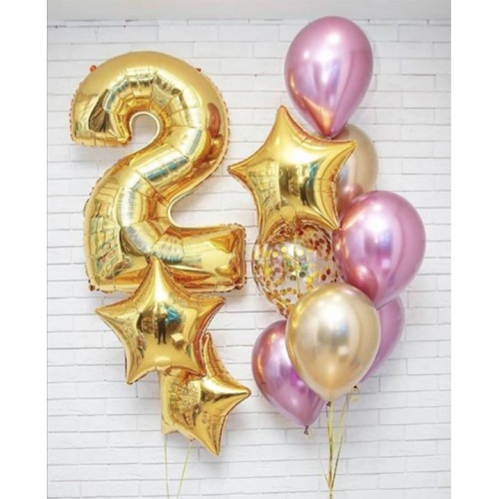 Цифра с фонтанами шаров  в Владикавказе