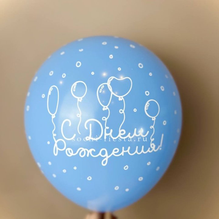 Гелиевый латексный шар С днем рождения! матовый в Владикавказе