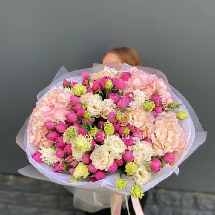  Букет  гортензий и Мисти в Владикавказе