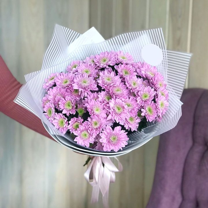 Букет розовых хризантем в Владикавказе
