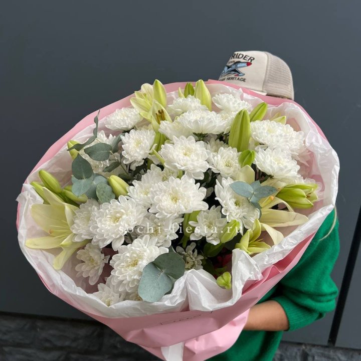  Букет  хризантемы и лилии в Владикавказе