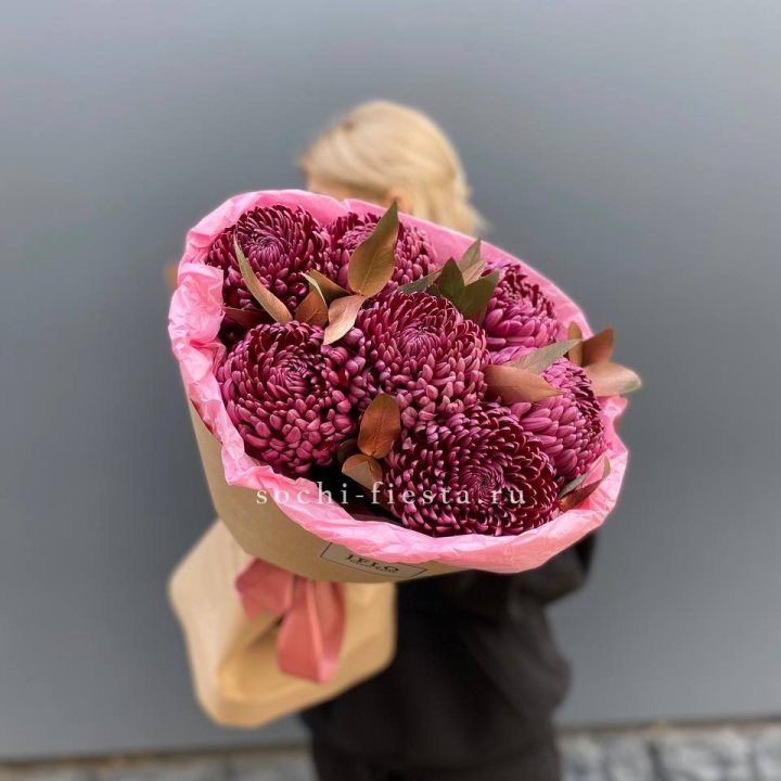 7 Хризантем Бигуди в золоте в Владикавказе