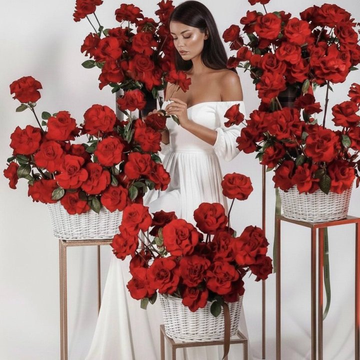 Сет из красных французских роз в Владикавказе