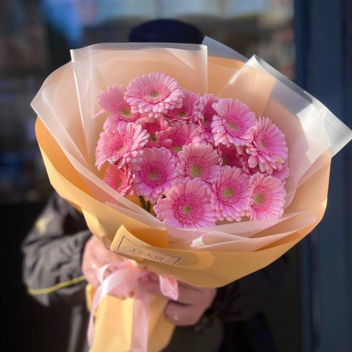 17 розовых гербер  в Владикавказе