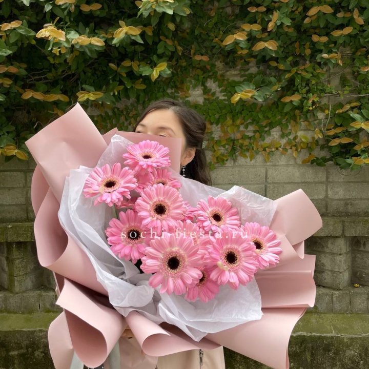 13 розовых гербер в Владикавказе