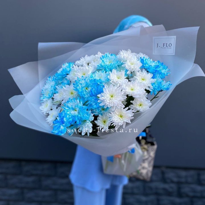 Букет хризантем "Голубая снежинка" в Владикавказе