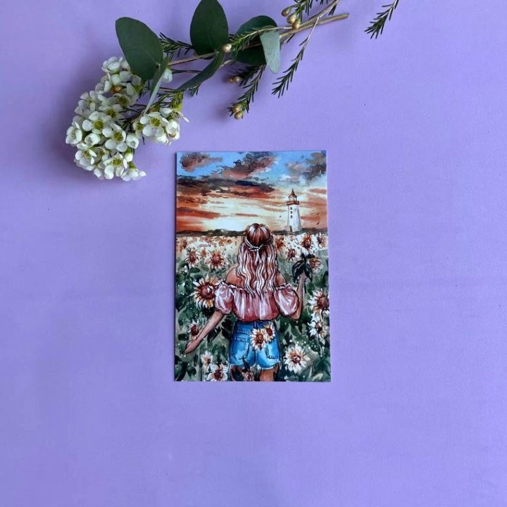 Открытка к букету "Подсолнух" в Владикавказе