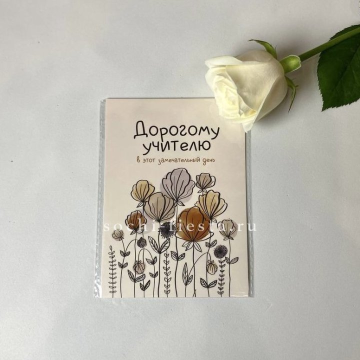 Открытка к букету "Дорогому учителю" в Владикавказе