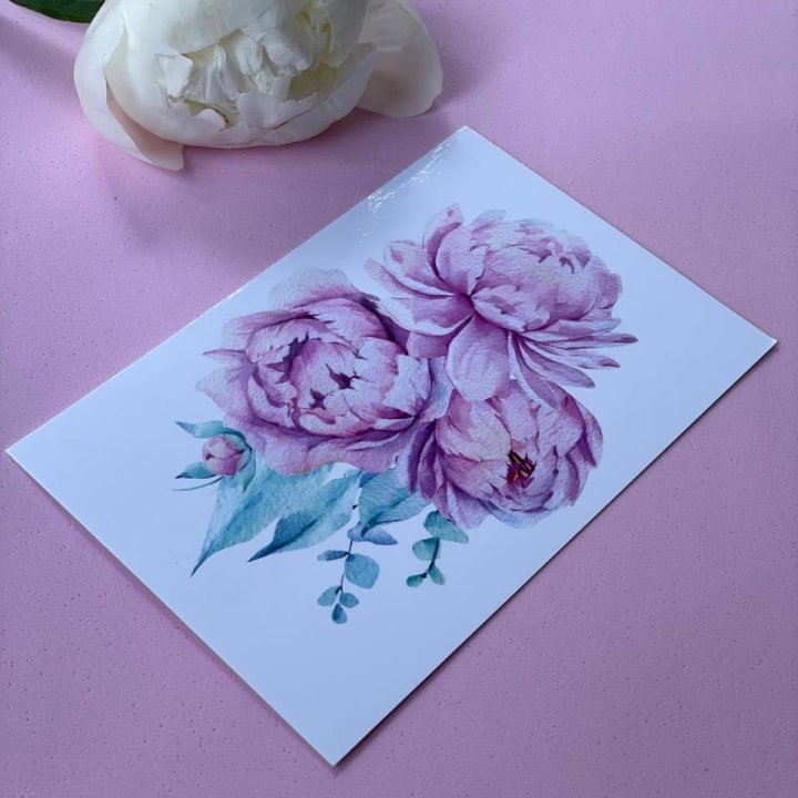 Открытка к букету "Пионы" в Владикавказе