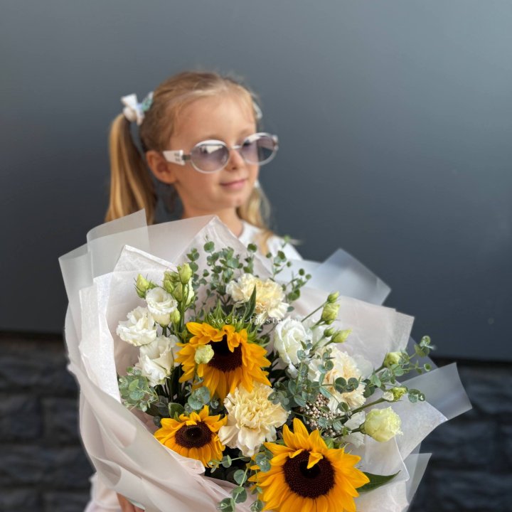  Букет  из стойких цветов с подсолнухами в Владикавказе