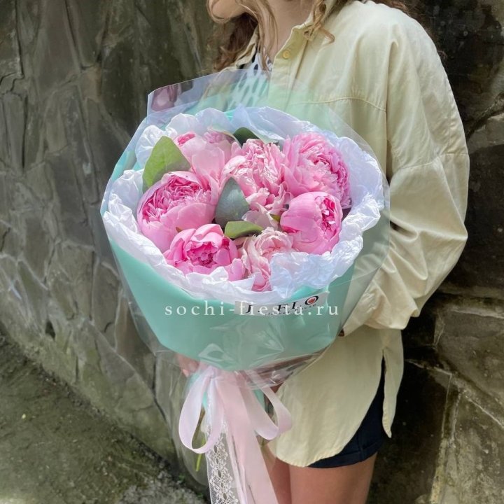 7 зефирных пионов в фоамиране в Владикавказе