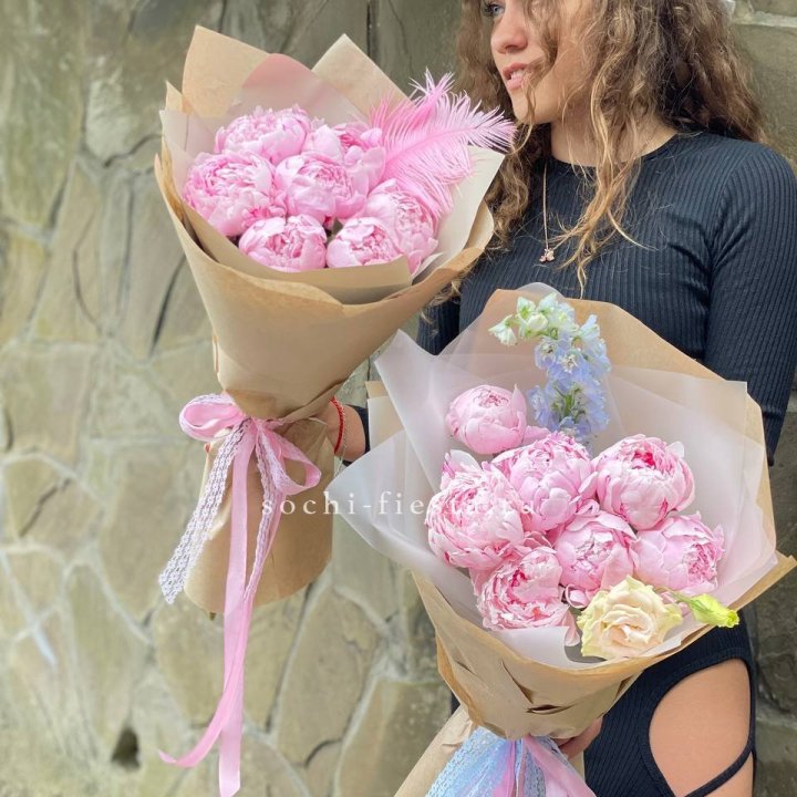 7 зефирных пионов  в Владикавказе