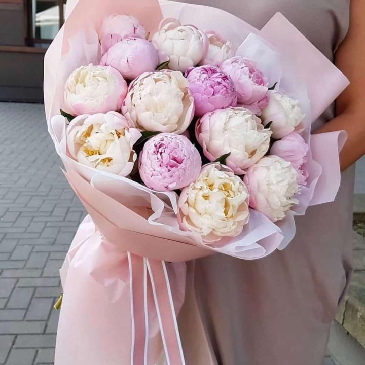 Букет пионов "Маршмелоу" в Владикавказе