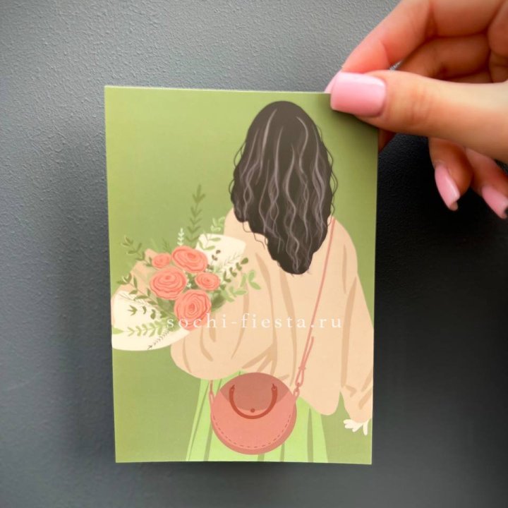 Открытка к букету "Потрясающая девушка" в Владикавказе