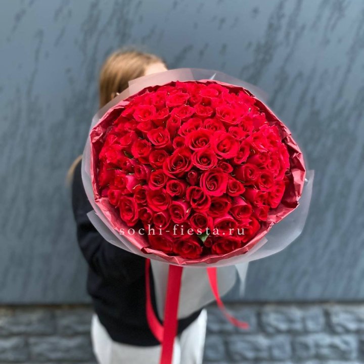 101  красная кенийская роза  в Владикавказе