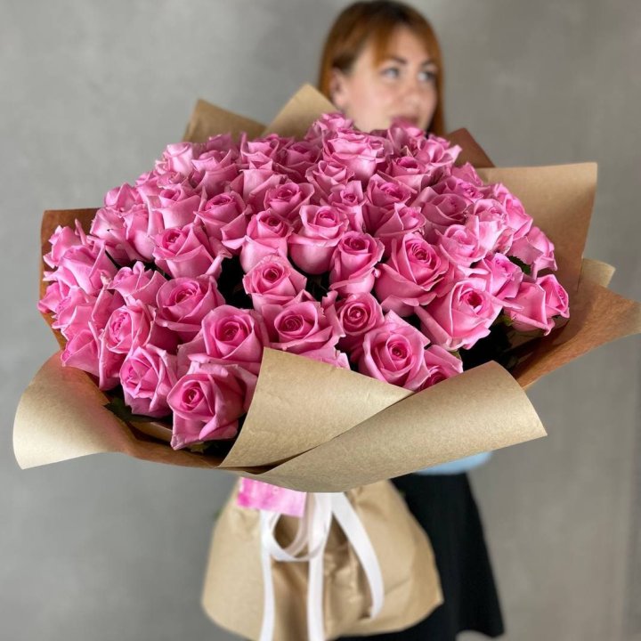 101 розовая роза в Владикавказе