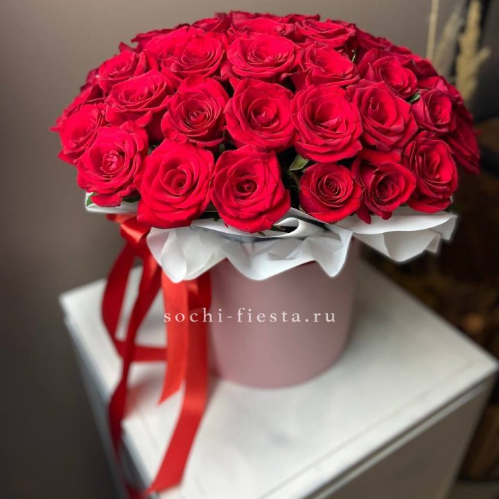 Красные розы 51шт  в коробке в Владикавказе