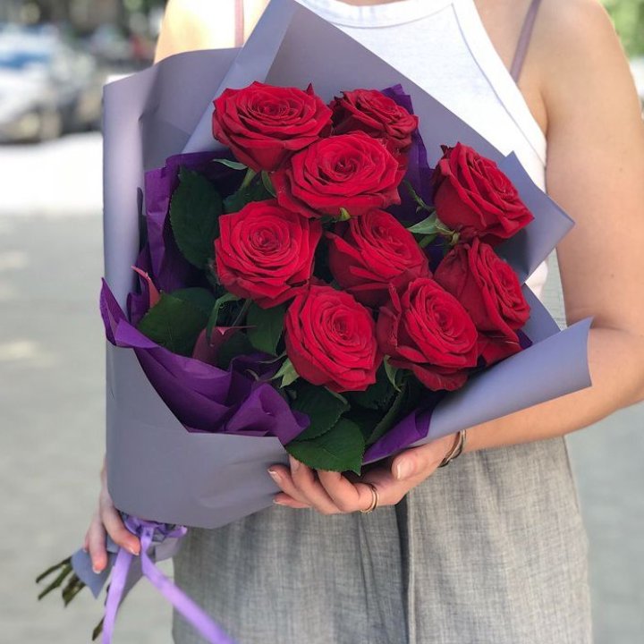 9  красных роз №1 в Владикавказе