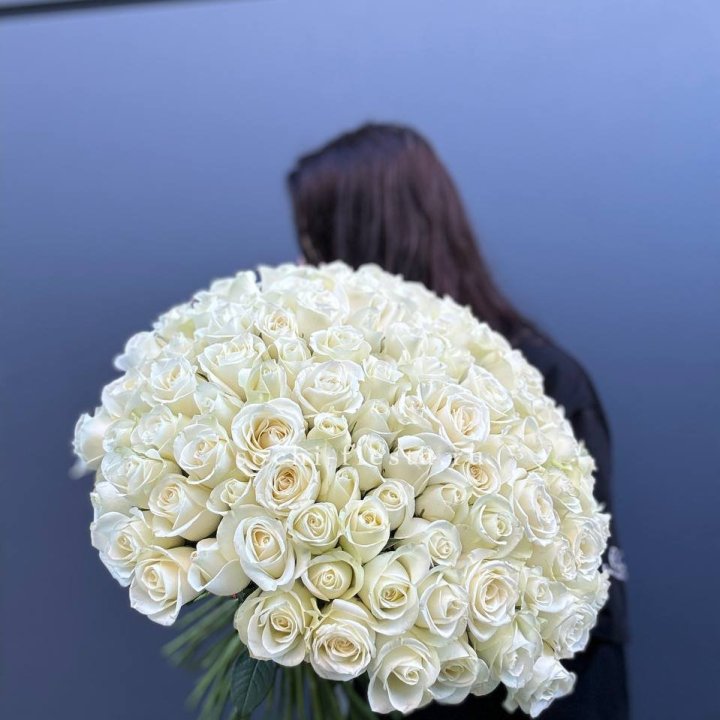 Охапка из 101 белой розы  в Владикавказе