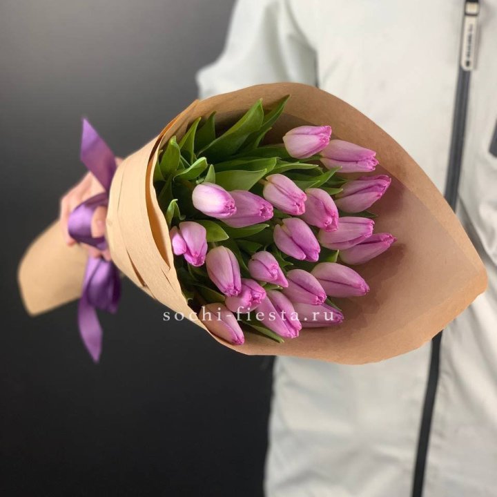 19 розовых  тюльпанов в Владикавказе