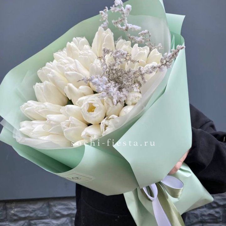 Букет белых тюльпанов "Бьянко" в Владикавказе